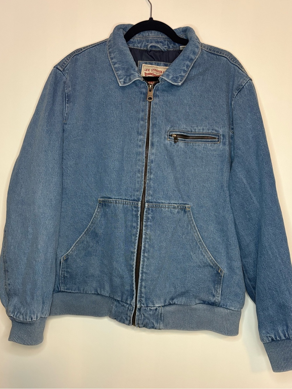 Levi's Blue Denim Zip-Up Bomber Jacket